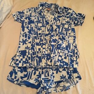Show Me Your Mumu Santorini Blue & White Printed Short Set